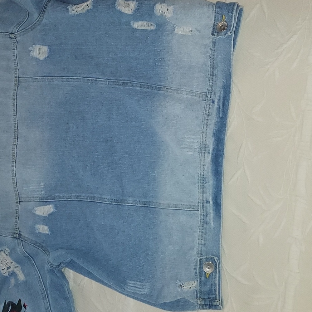 Cavalini embroidered distressed jean jacket - Picture 12 of 12